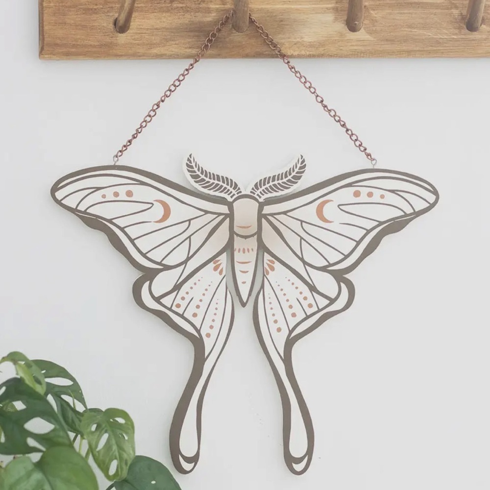 Elegant Green/Brown and Cream Luna Moth Butterfly Wall Decor